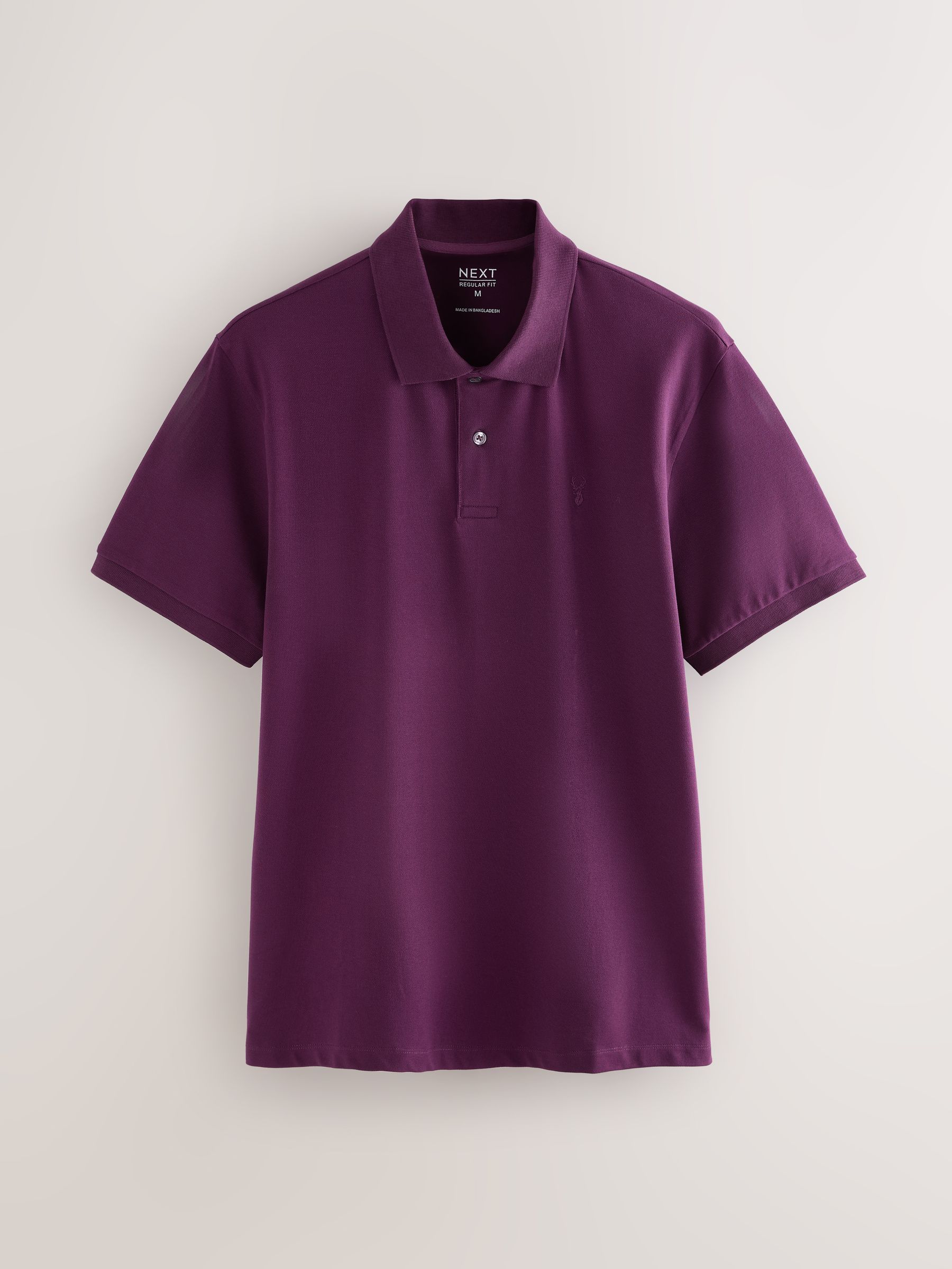 Buy Purple Regular Fit Regular Fit Short Sleeve Pique Polo Shirt