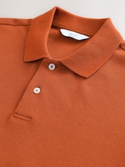 Naranja - Polo elegante de punto texturizado - Imagen 3 de 3
