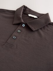 Brown Signature Merino Wool Rich N. Premium Polo Shirt - Image 6 of 7