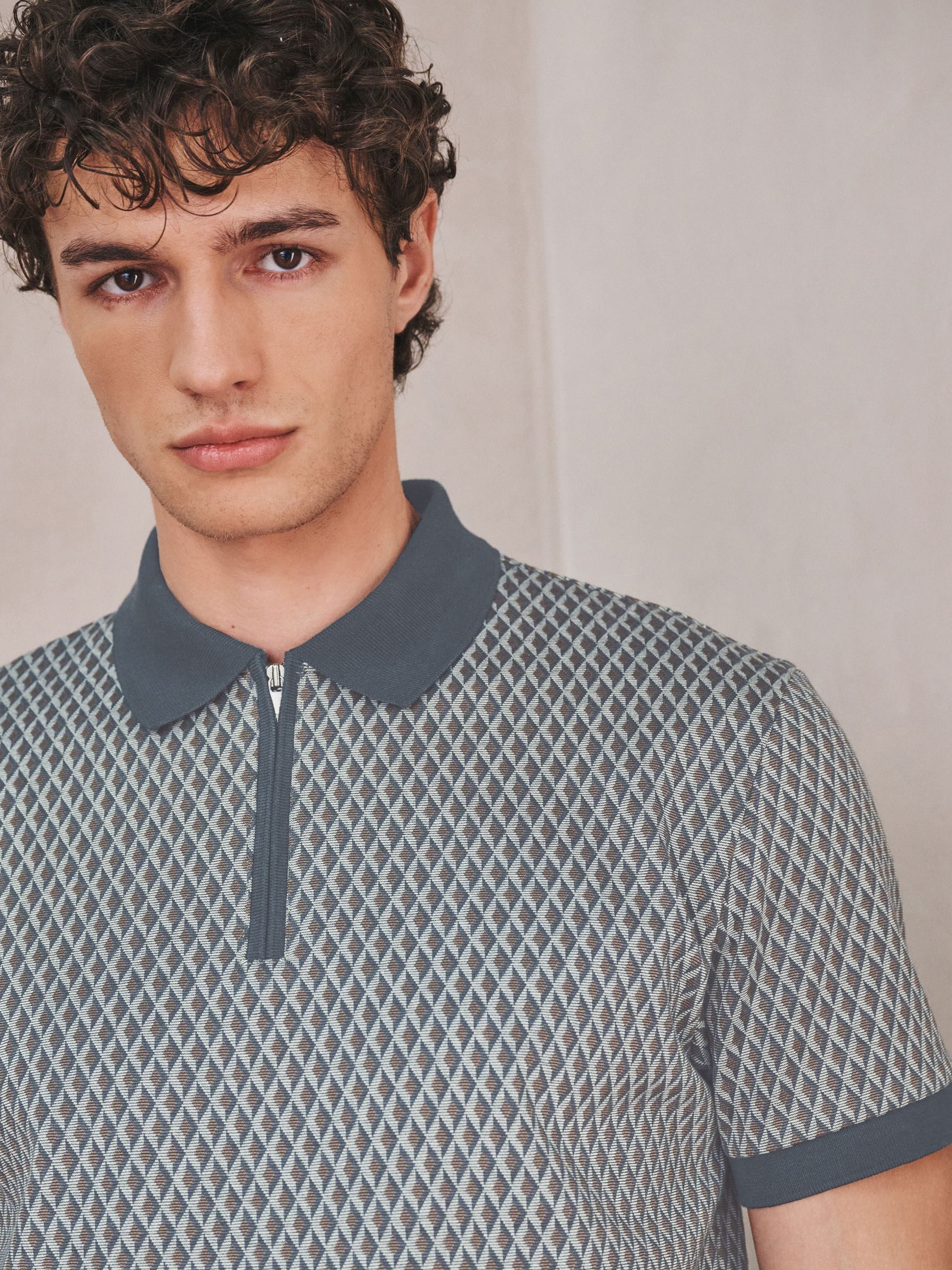 トップス NEW BEGING plaid pattern Polo Shirt Buy Grey Geo Pattern Polo Shirt from Next USA