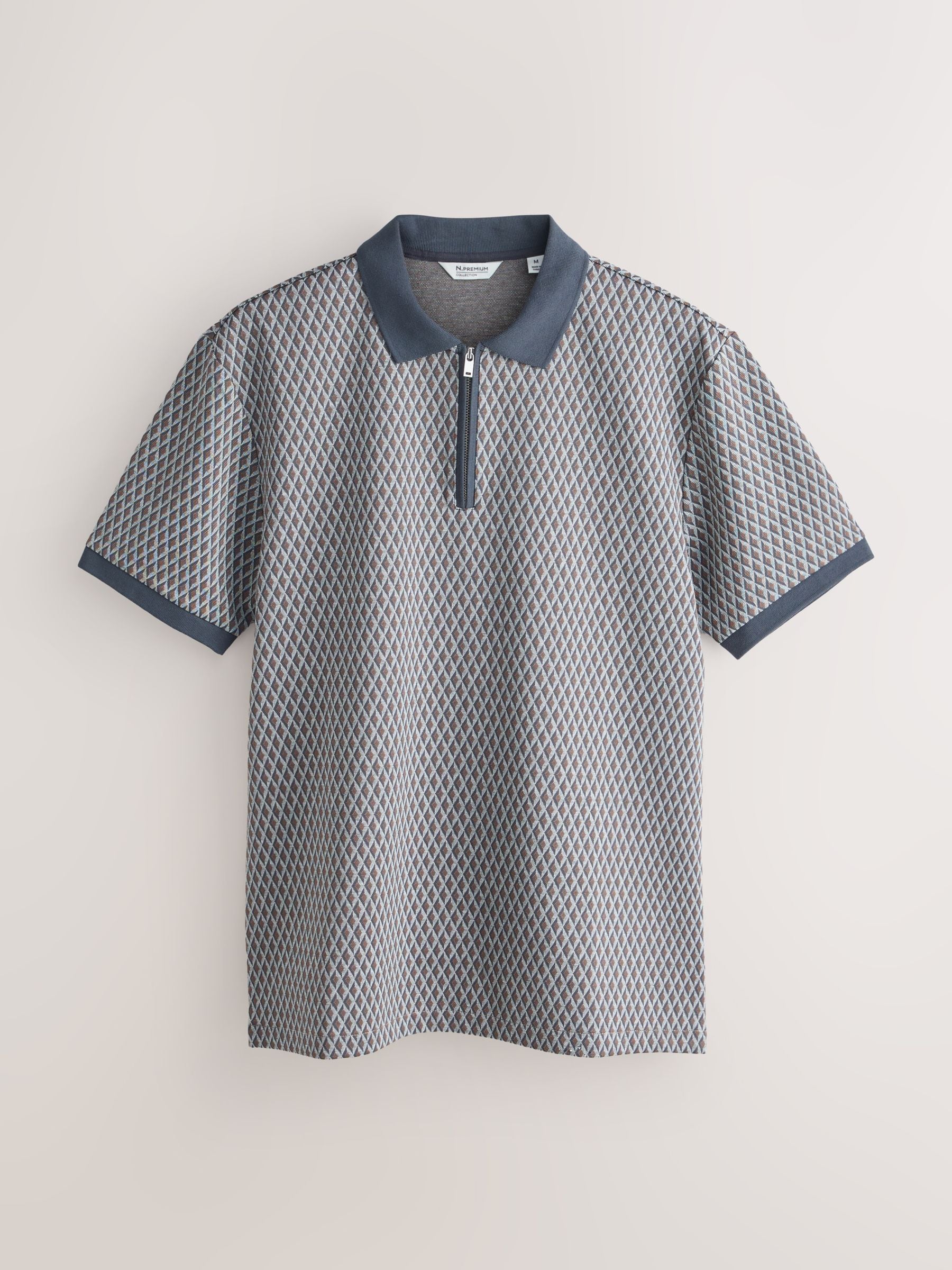 Buy Grey Geo Pattern Polo Shirt from Next USA