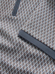 Grijs geo - N. Premium Pattern Quarter Zip Polo Shirt - Afbeelding 8 van 9