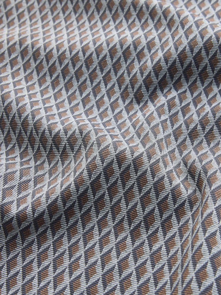 Grijs geo - N. Premium Pattern Quarter Zip Polo Shirt - Afbeelding 9 van 9