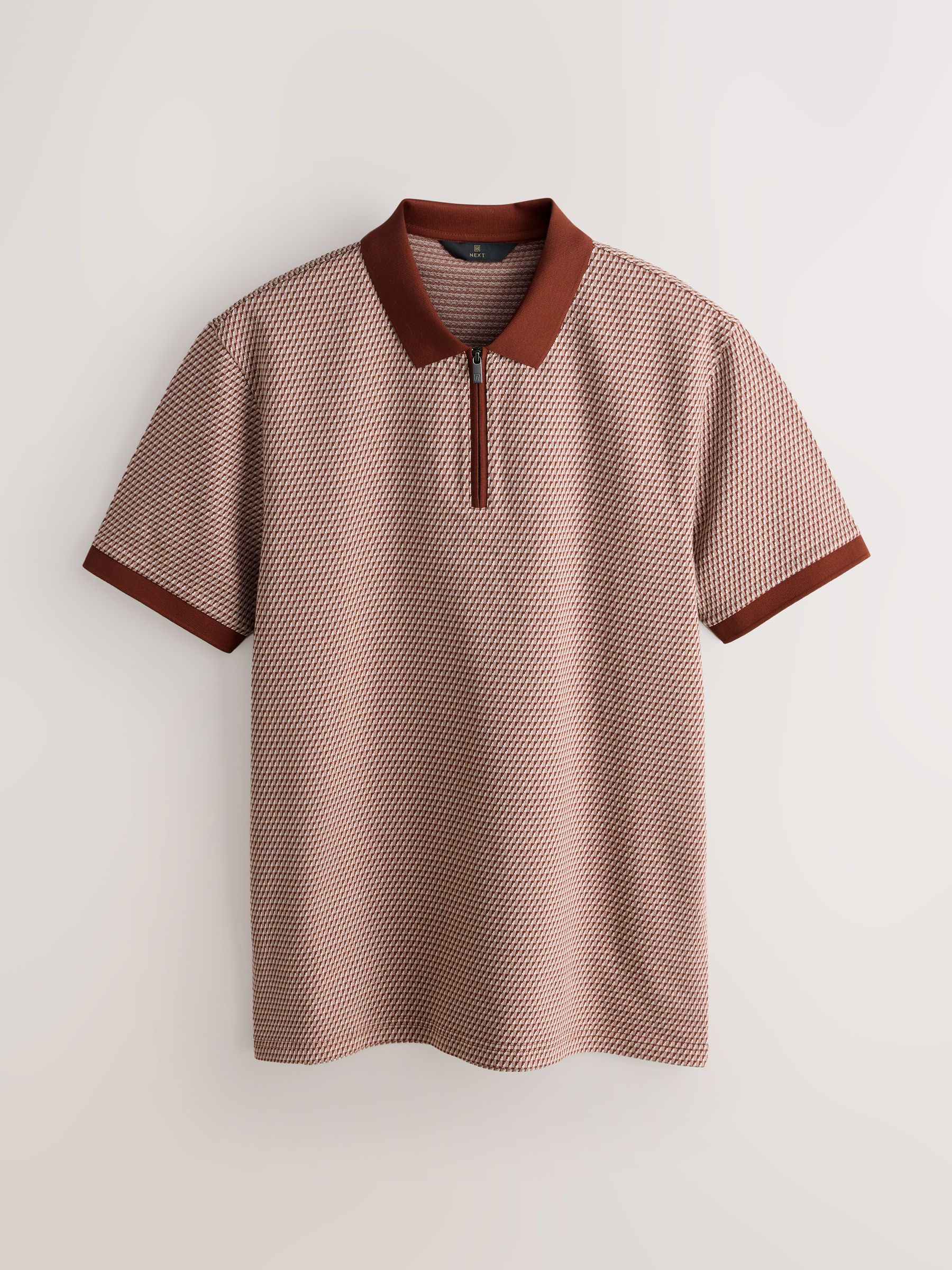 Buy Burgundy Geo Pattern Polo Shirt from Next USA