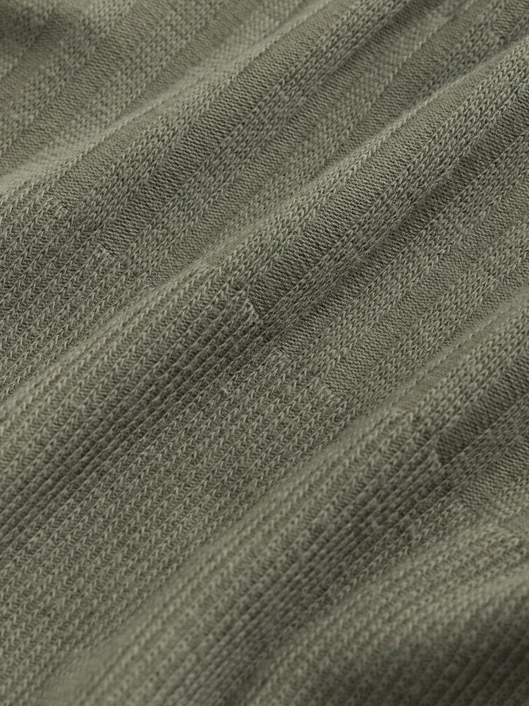 Green Block Texture Zip Neck Polo Shirt - Image 3 of 3