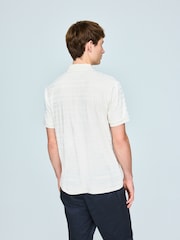 Ecru Regular Fit Smart Jaquard Polo Shirt - Image 2 of 4