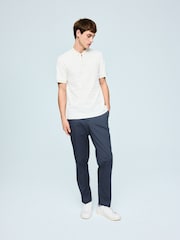 Ecru Regular Fit Smart Jaquard Polo Shirt - Image 3 of 4