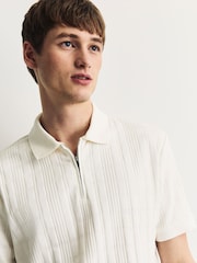 Ecru Smart Jaquard Polo Shirt - Image 5 of 11