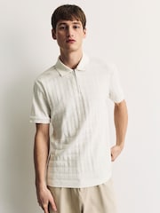 Ecru Smart Jaquard Polo Shirt - Image 7 of 11