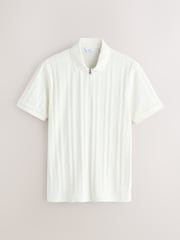 Ecru Smart Jaquard Polo Shirt - Image 9 of 11
