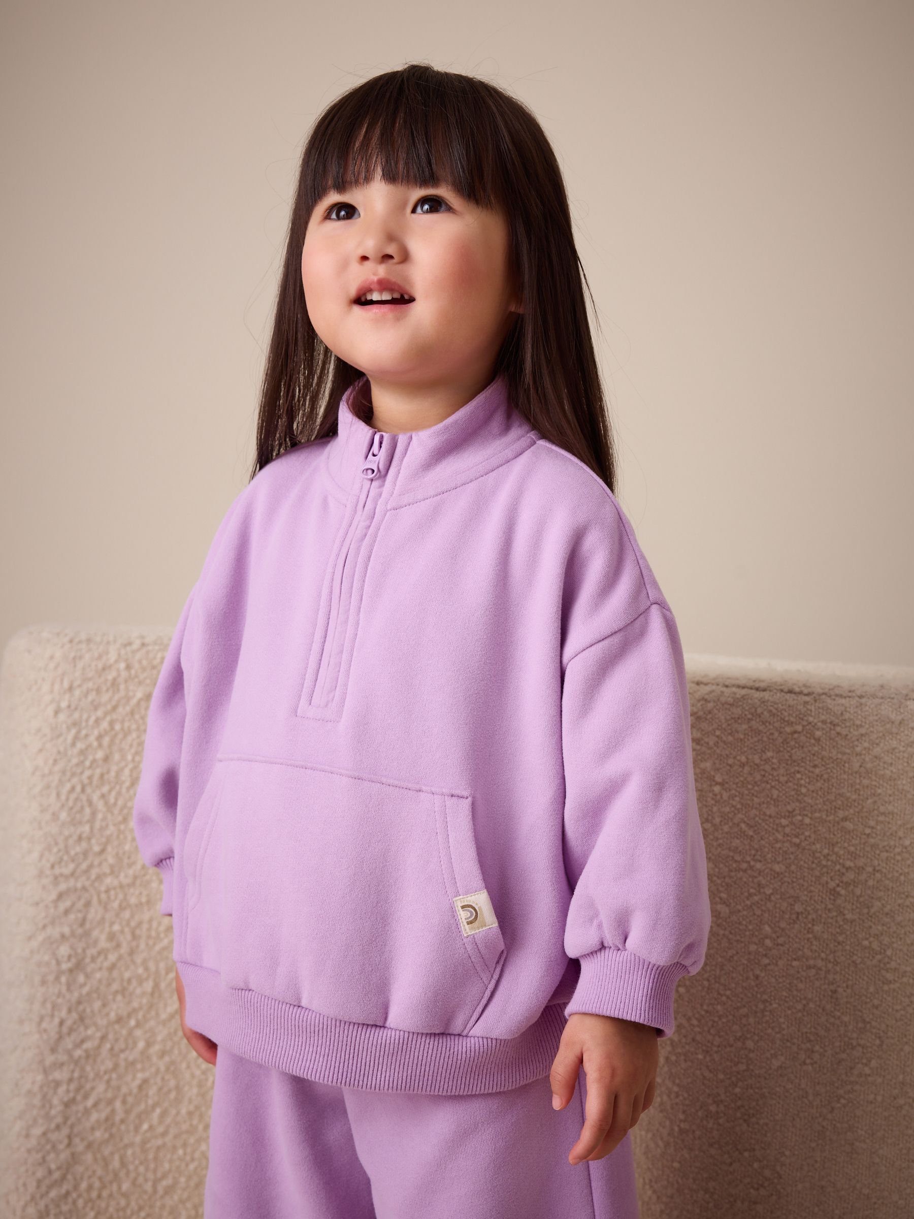 Buy Lilac Purple Quarter Zip Sweatshirt (3mths-7yrs) from Next USA