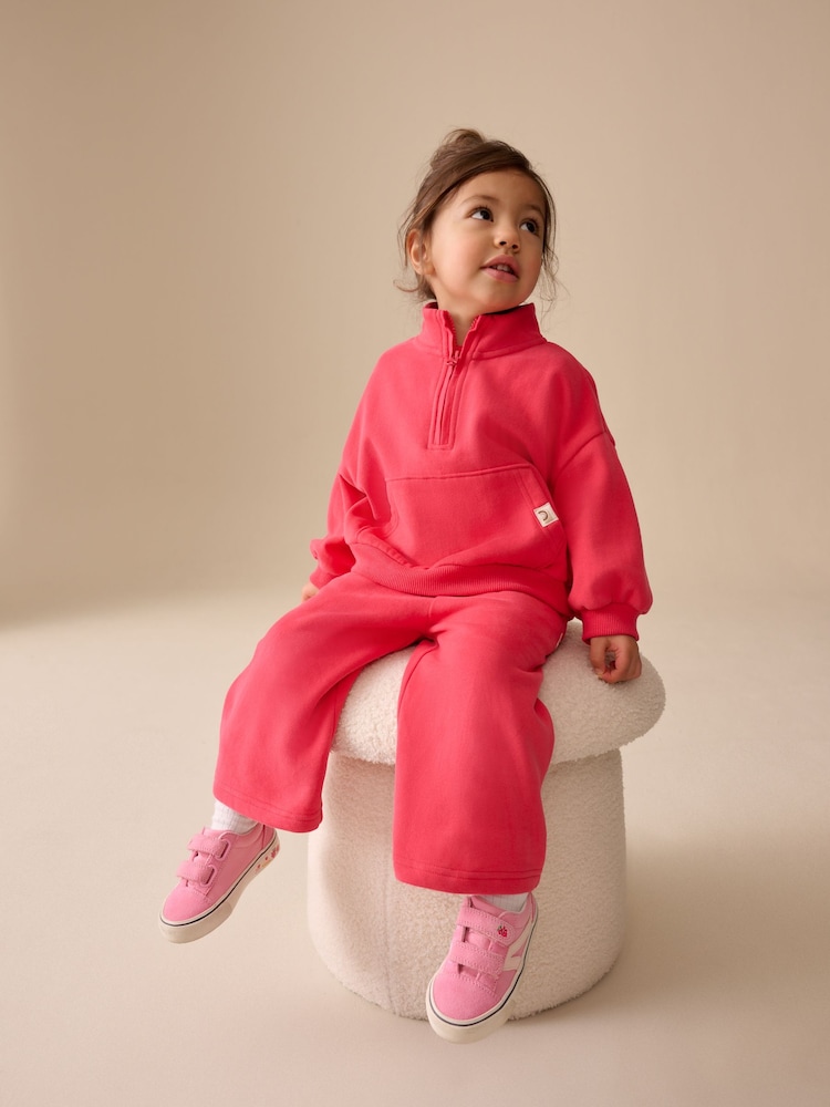 Coral PInk Quarter Zip Sweatshirt (3mths-7yrs) - Image 2 of 8
