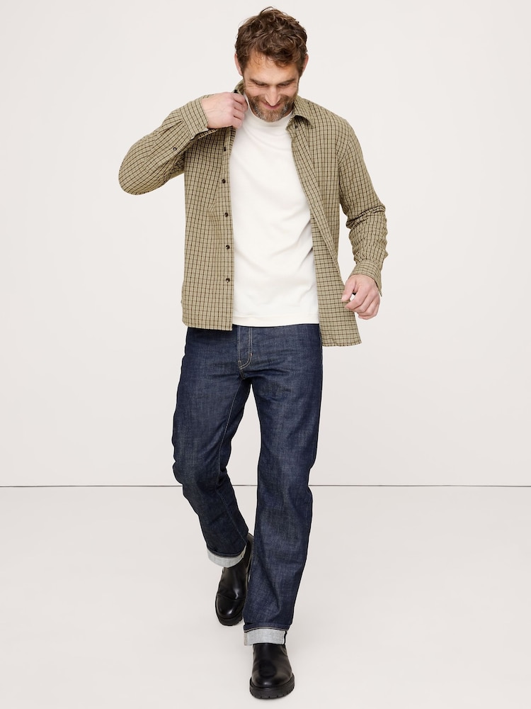 Banana Republic Green Check Standard Fit Flannel Shirt - Image 1 of 1 Banana Republic Green Check Standard Fit Flannel Shirt - Image 1 of 1