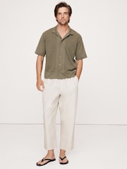 Banana Republic Green Cotton Mesh Resort Shirt - Image 3 of 4