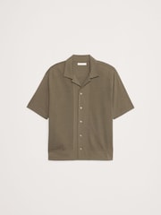 Banana Republic Green Cotton Mesh Resort Shirt - Image 4 of 4