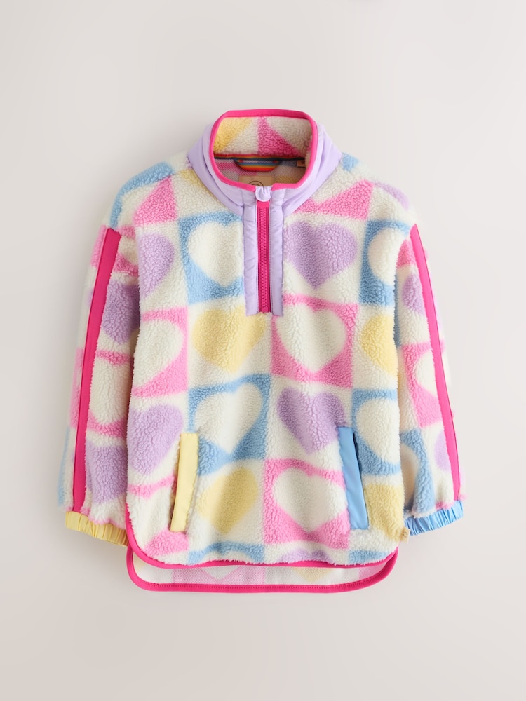 Little Bird by Jools Oliver Multi Heart Colourblock Borg Jacket - Image 1 of 7 Little Bird by Jools Oliver Multi Heart Colourblock Borg Jacket - Image 1 of 7