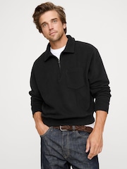 Banana Republic Black Fleece Zip Sweatshirt - Image 1 of 1