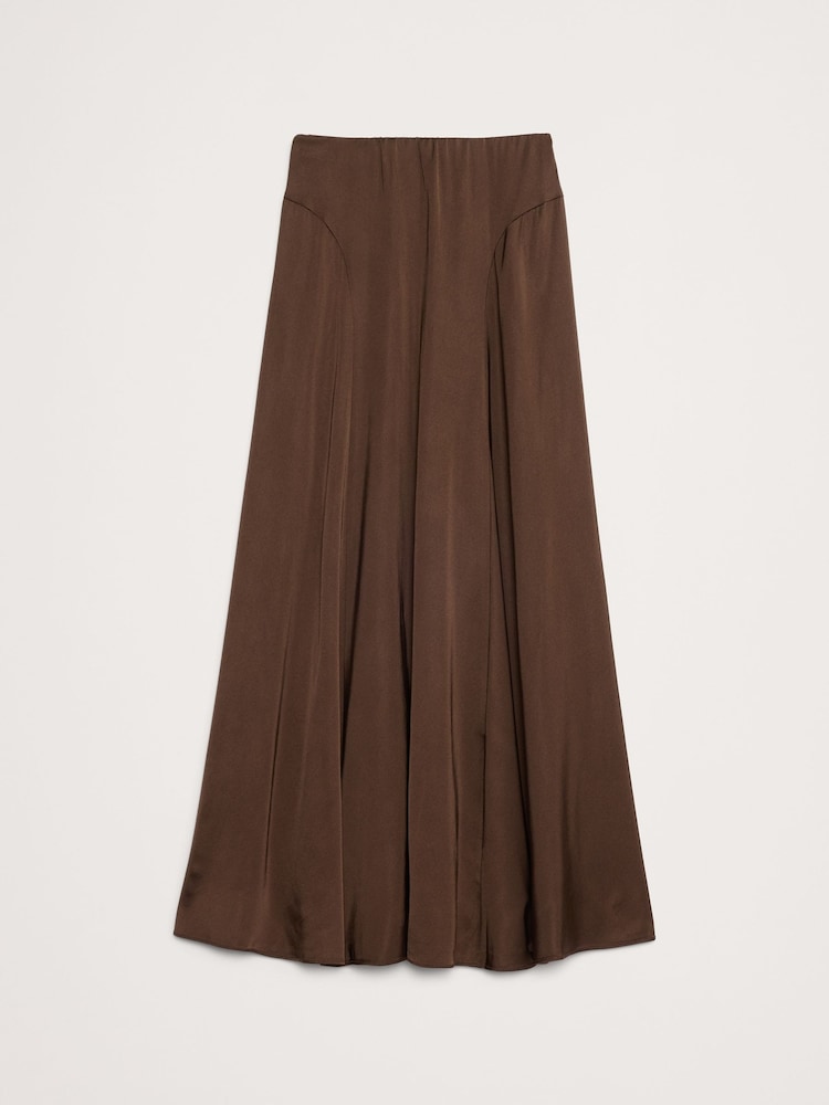 Banana Republic Brown Stretch Satin Maxi Skirt - Image 4 of 4 Banana Republic Brown Stretch Satin Maxi Skirt - Image 4 of 4