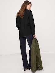 Banana Republic Black Boxy Cotton Poplin Shirt - Image 2 of 4