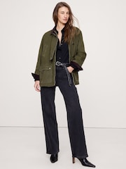 Banana Republic Black Boxy Cotton Poplin Shirt - Image 3 of 4
