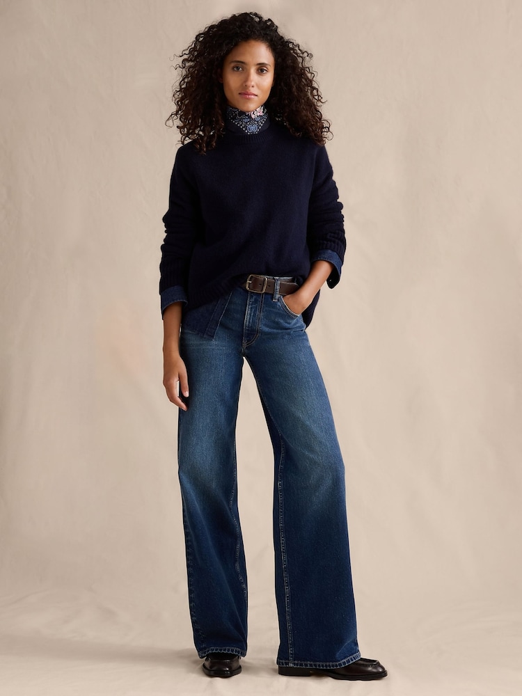 Banana Republic Indigo Blue The Icon Classic Wide-Leg Jeans - Image 1 of 5 Banana Republic Indigo Blue The Icon Classic Wide-Leg Jeans - Image 1 of 5