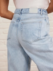 Mint Velvet Blue Diamante Wide Leg 100% Cotton Jeans - Image 6 of 8