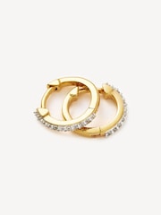 Missoma Gold Tone Classic Pave Huggie Earrings - Image 1 of 4