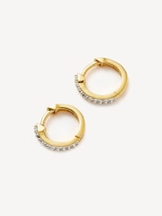 Missoma Gold Tone Classic Pave Huggie Earrings - Image 2 of 4