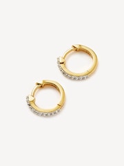 Missoma Gold Tone Classic Pave Huggie Earrings - Image 3 of 4
