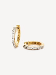 Missoma Gold Tone Classic Pave Huggie Earrings - Image 4 of 4