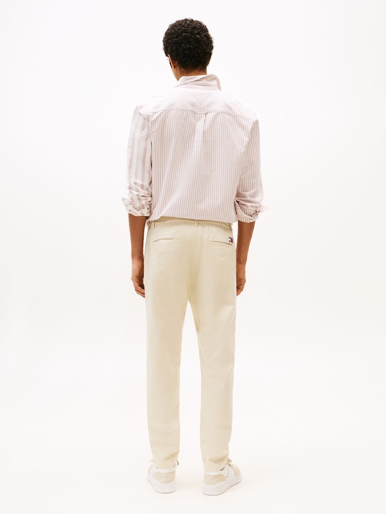Tommy Jeans Cream Relaxed Isaac Trousers - Image 2 of 5