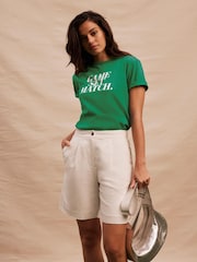Mint Velvet Green Graphic 100% Cotton T-Shirt - Image 5 of 8