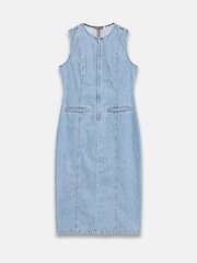 Mint Velvet Blue Denim Sleeveless 100% Cotton Midi Dress - Image 7 of 8