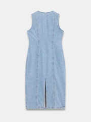 Mint Velvet Blue Denim Sleeveless 100% Cotton Midi Dress - Image 8 of 8