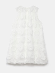 Mint Velvet White Mini Floral Print Organza Dress - Image 8 of 8