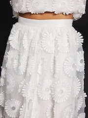 Mint Velvet White Floral Print Midi Skirt - Image 3 of 8