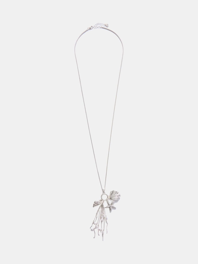 Mint Velvet Silver Tone Shell Necklace - Image 1 of 3