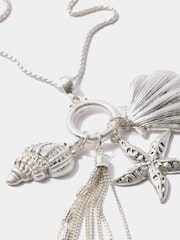 Mint Velvet Silver Tone Shell Necklace - Image 3 of 3