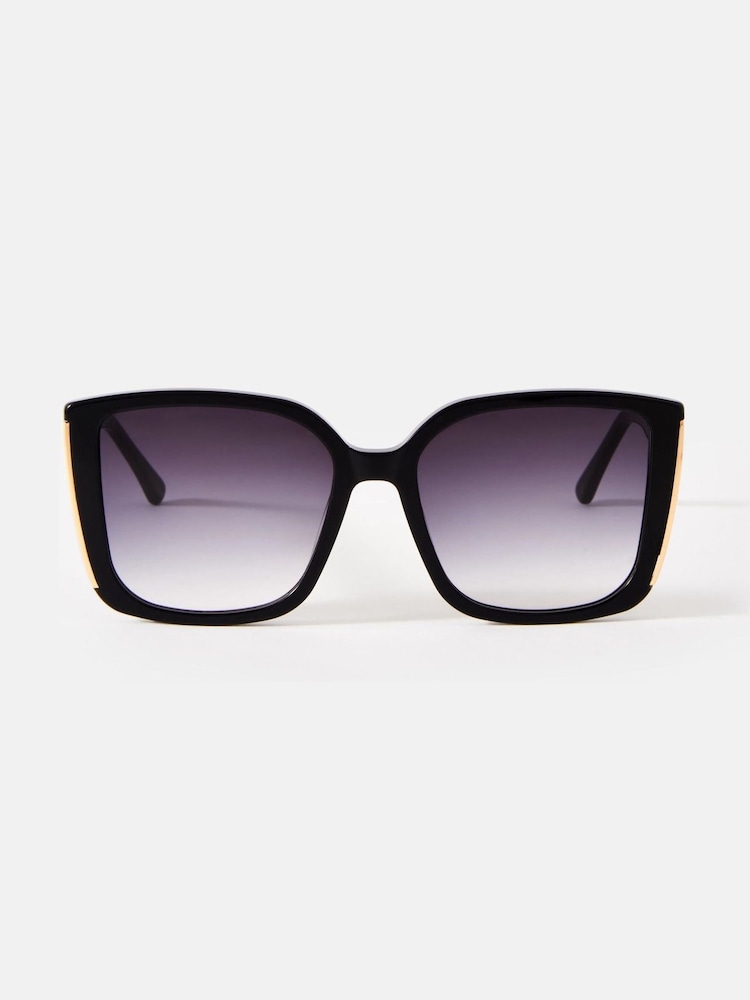 Mint Velvet Black Oversized Cat Eye Sunglasses - Image 1 of 1