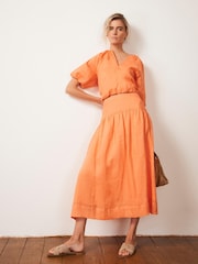 Mint Velvet Orange Drop Waist Maxi Skirt - Image 3 of 8