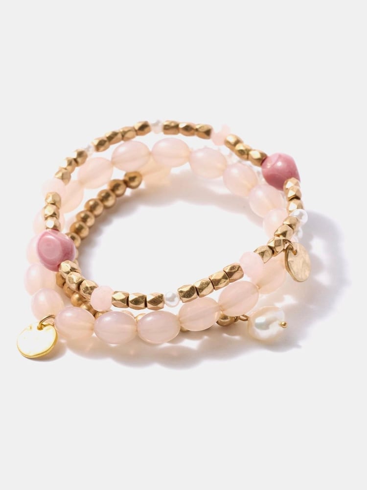 Mint Velvet Pink Beaded Bracelet Set - Image 1 of 3