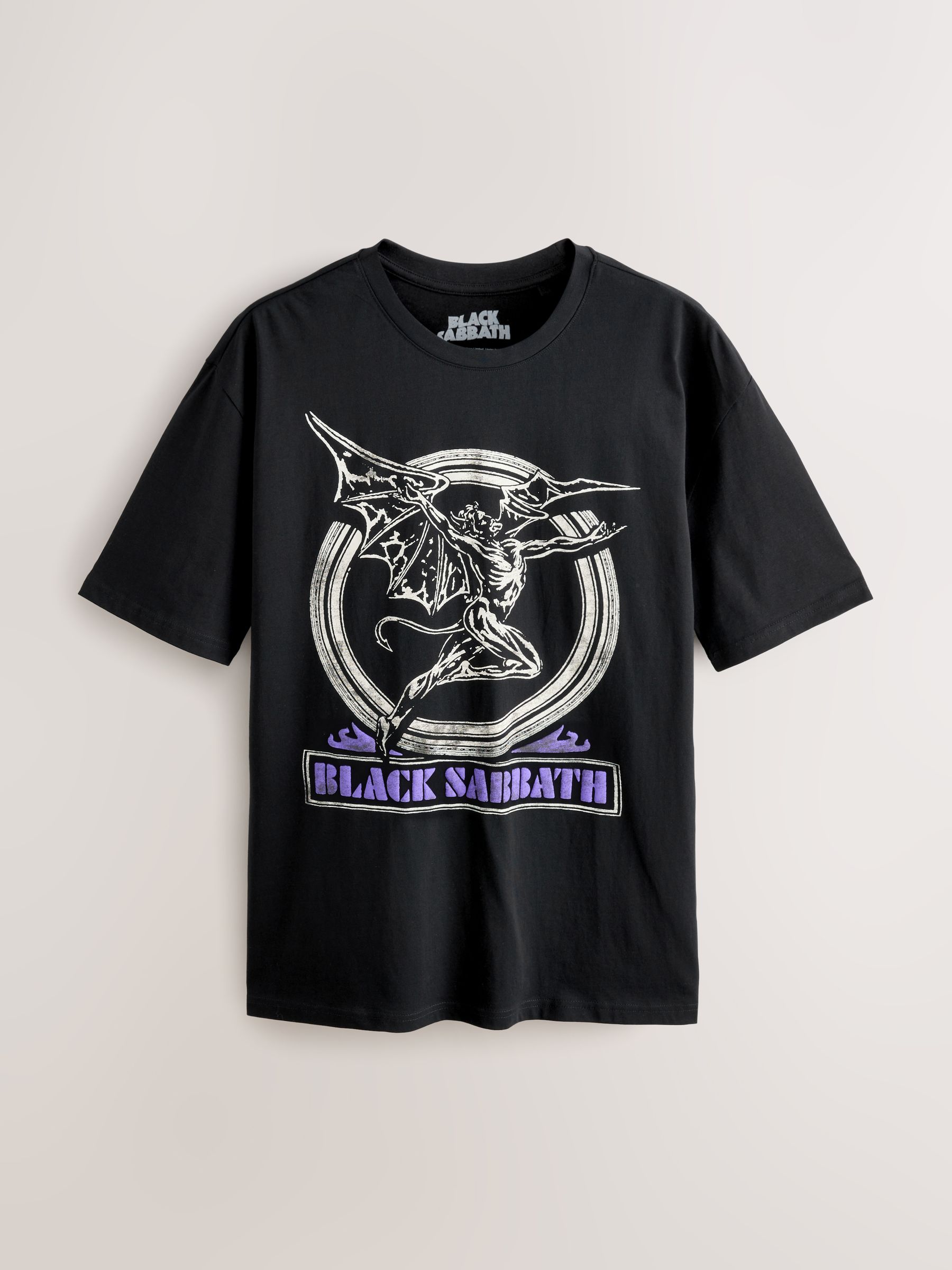 Buy Black Sabbath Black Relaxed Fit Band Graphic Print T-Shirt