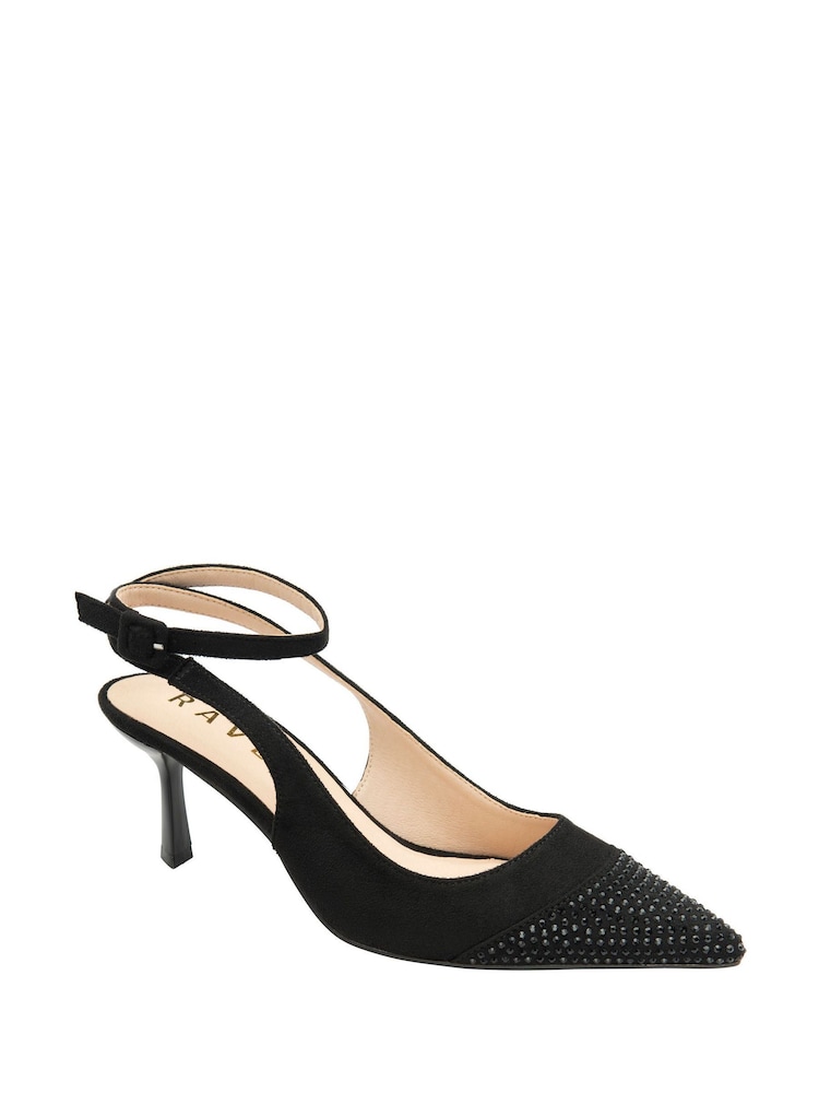 Ravel Black Sling Back Court Shoes - Image 1 of 4 Ravel Black Sling Back Court Shoes - Image 1 of 4