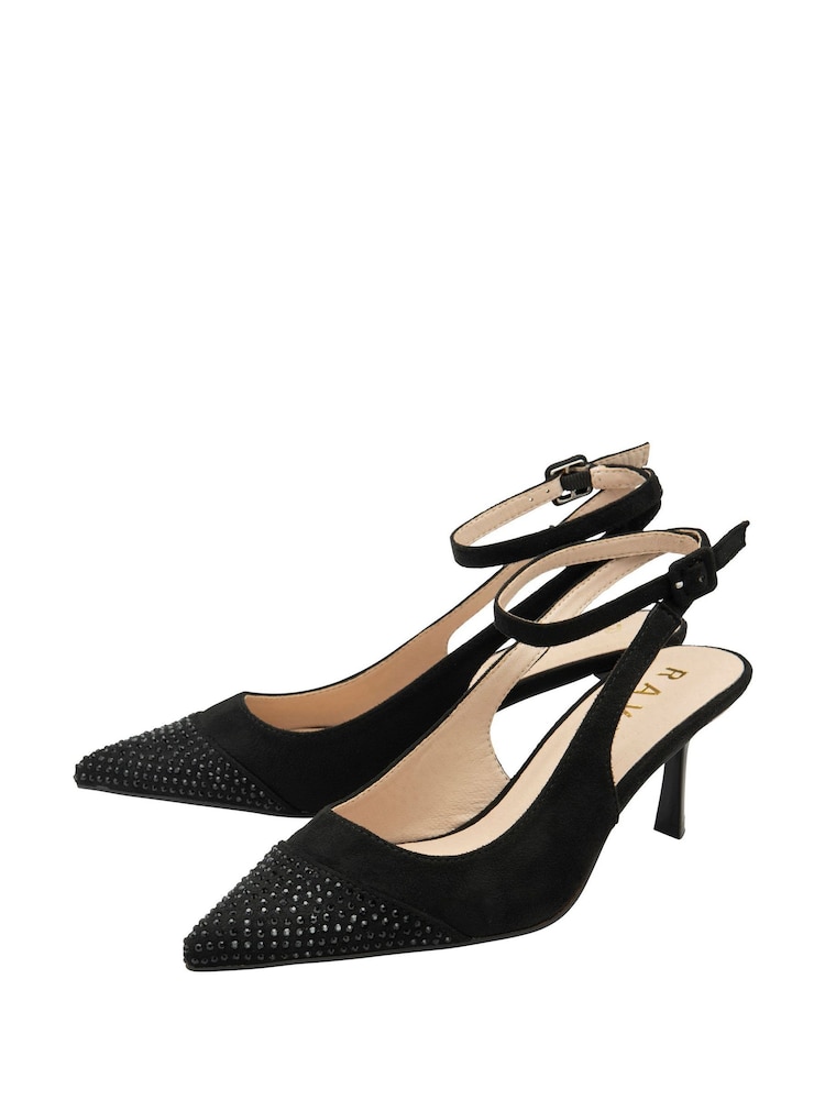 Ravel Black Sling Back Court Shoes - Image 2 of 4 Ravel Black Sling Back Court Shoes - Image 2 of 4