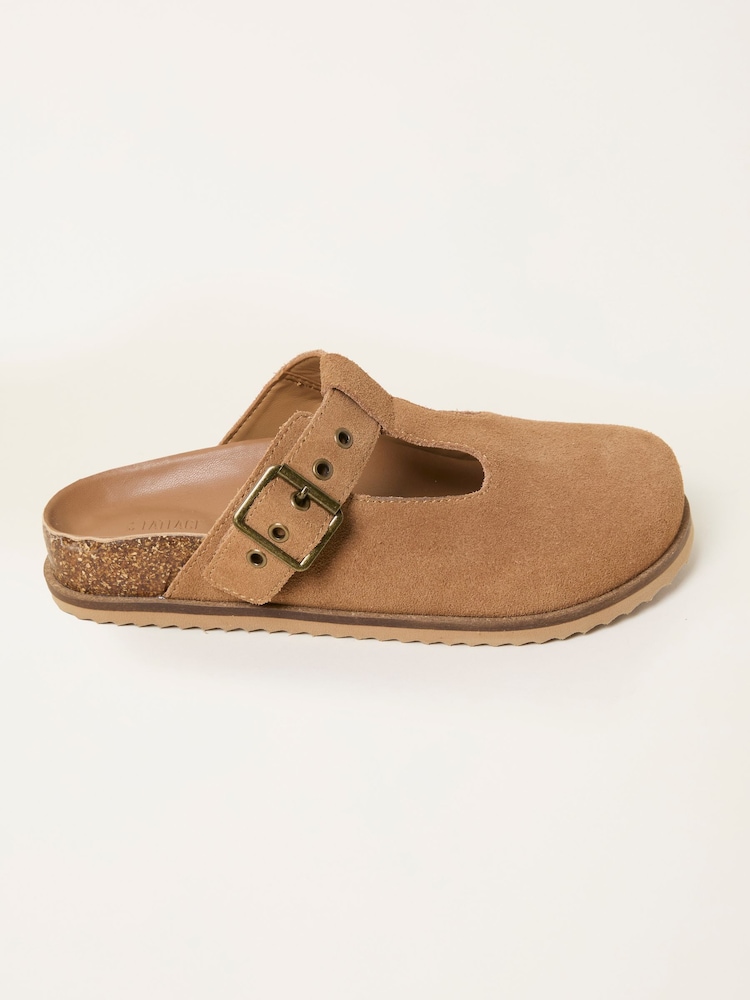 FatFace Tan Brown T Bar House Shoe - Image 1 of 3 FatFace Tan Brown T Bar House Shoe - Image 1 of 3