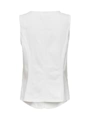 ONLY White Denim Round Neck Waistcoat - Image 2 of 2