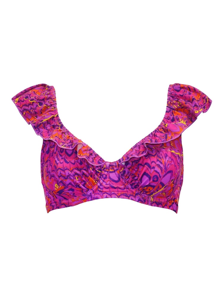 Pour Moi Purple Non Padded Bermuda Underwired Frill Top - Image 3 of 4