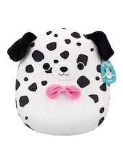 Jazawares 12 Squishmallows  Dustin  White Dalmatian WFuzz Belly and Bowtie Toy - Image 1 of 5