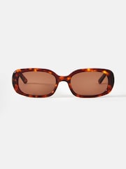 Mint Velvet Brown Tortoiseshell Rectangle Sunglasses - Image 1 of 4