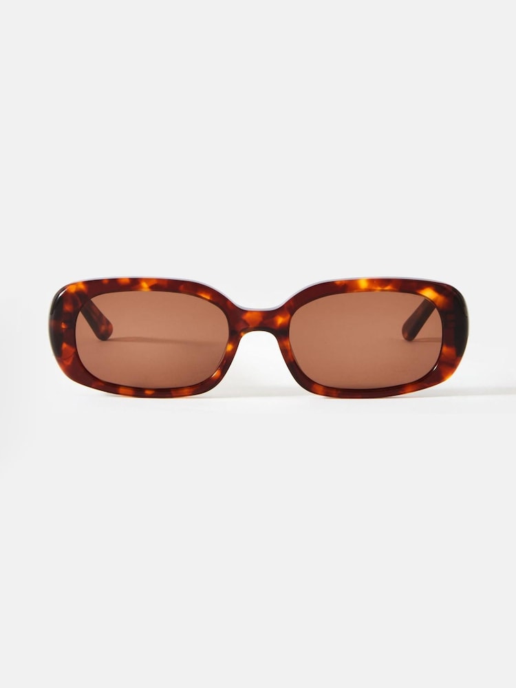Mint Velvet Brown Tortoiseshell Rectangle Sunglasses - Image 1 of 4